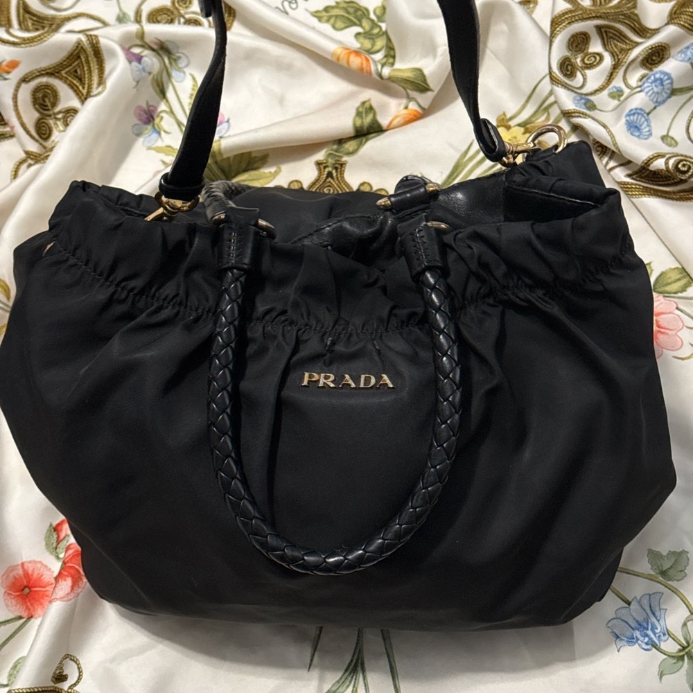 Prada tessuto nylon bauletto bow bag crossbody - Picture 12 of 16